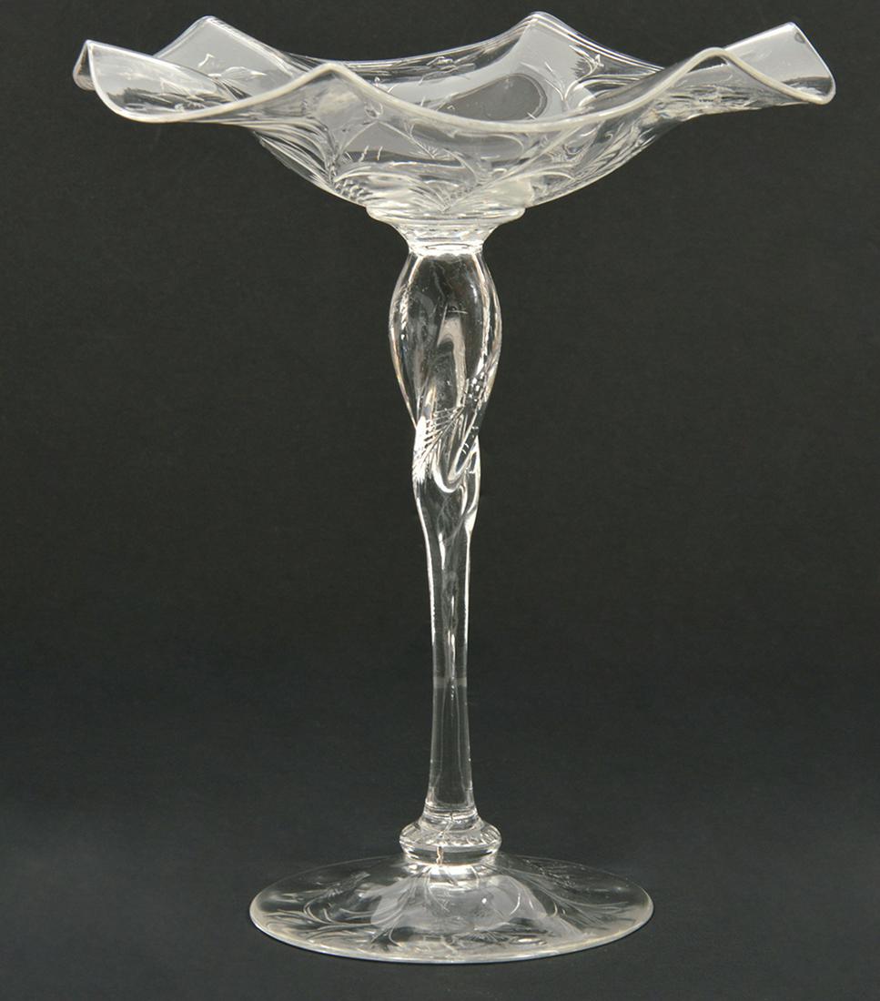 Pairpoint Engraved Cut Glass Compote (1 of 5)