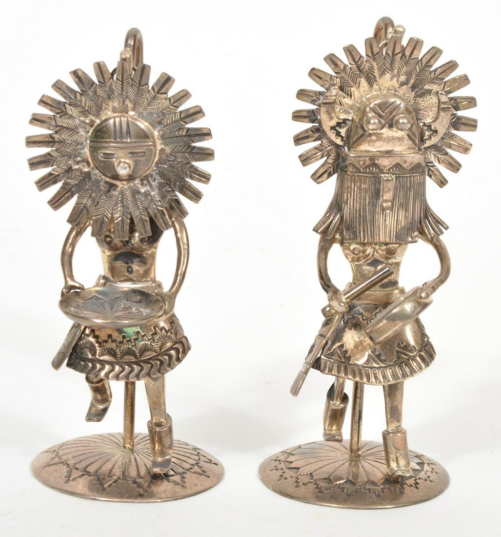 Two Sterling Silver Kachina Doll Pins With Stand (1 of 10)