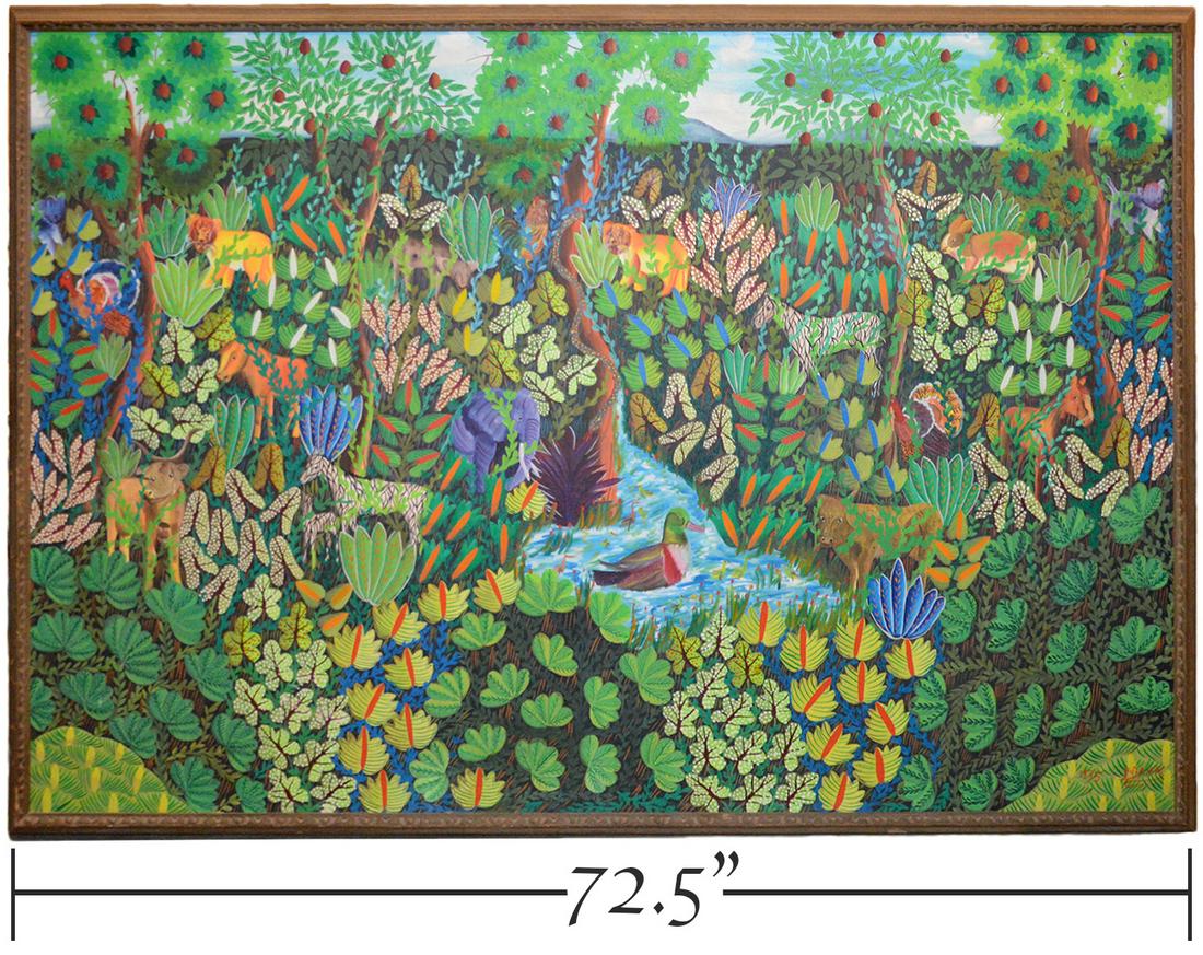 Fritz Damas Large Haitian Jungle Picture (1 of 8)
