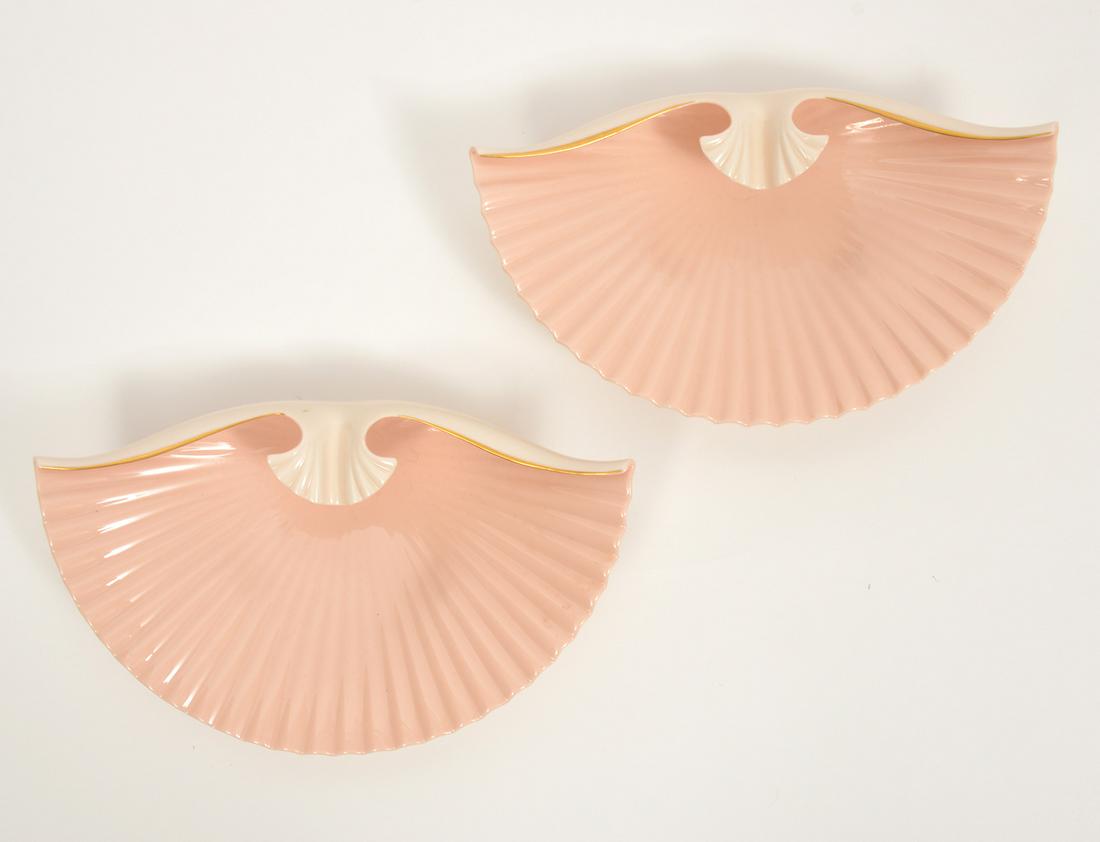 Lenox Pink Fan Seashell Footed Dishes Pair (1 of 10)