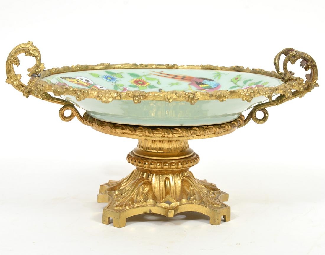 Chinese Porcelain Gilt Bronze Mounted Compote (1 of 5)