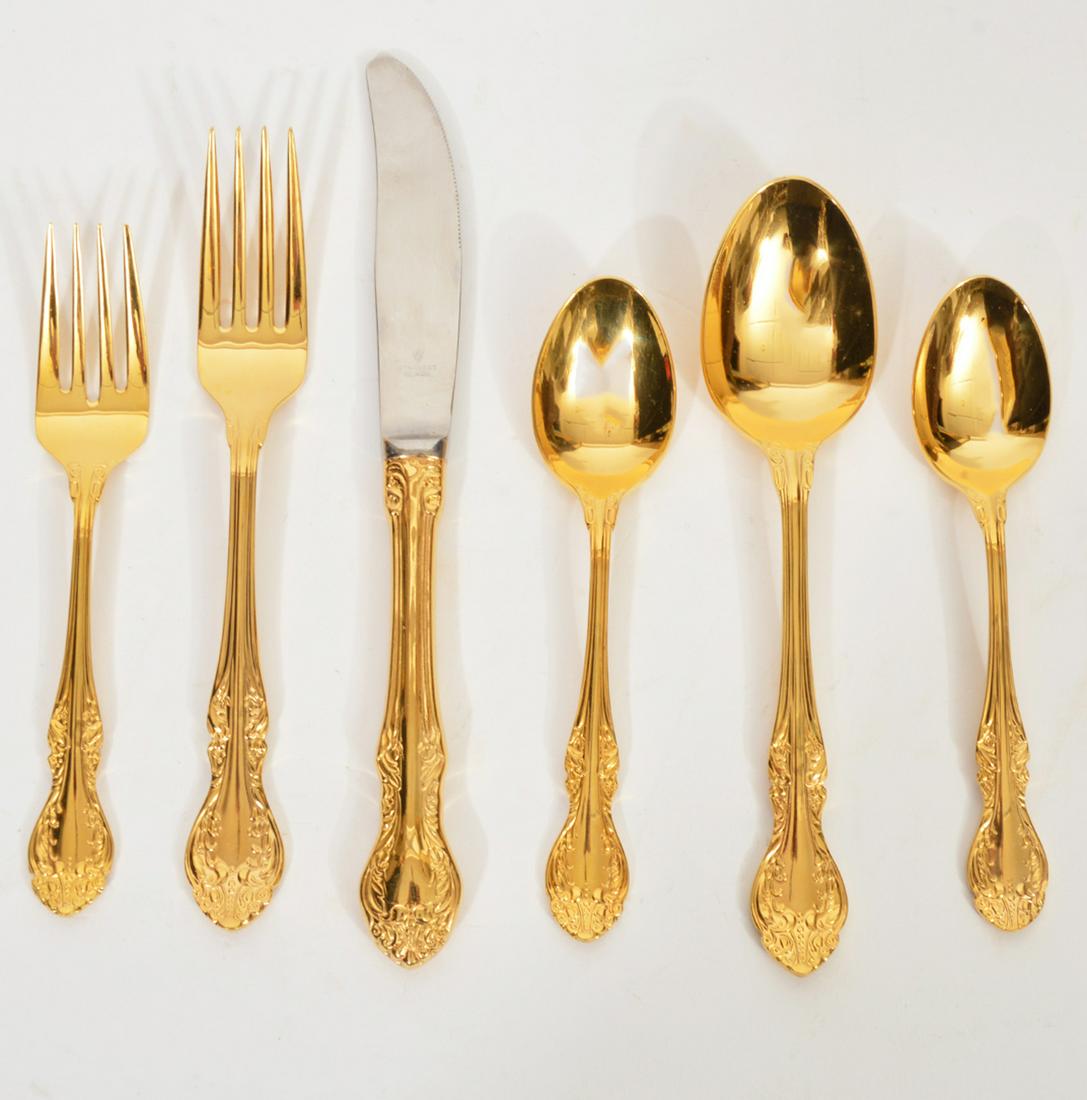 74 PCS Vintage Stainless Gold Flatware (1 of 6)