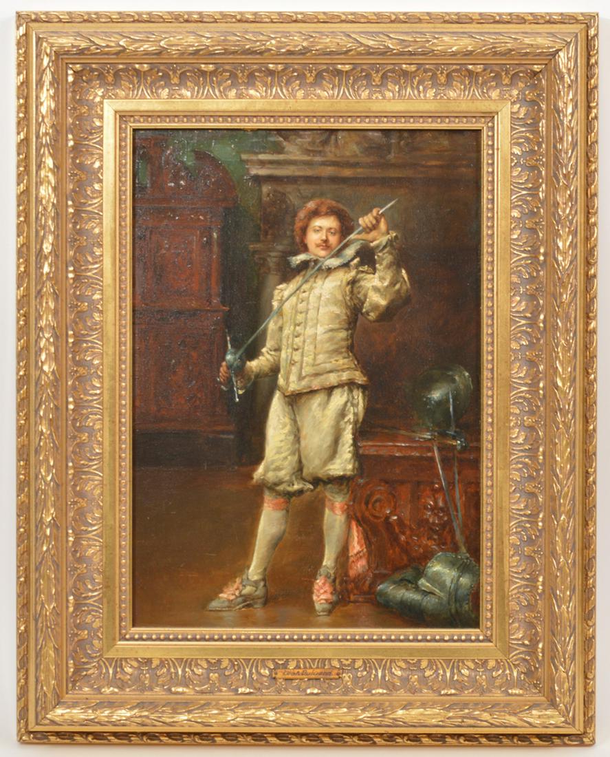 Attr. Leon Duluart French Oil Painting: Attributed to Hippolyte Francois Leon Duluart, French (1871 - 1953). Oil on board. Doesn't appear to be signed. 17.5" H x 12.25" W, framed 26" x 20". Condition report: Good condition, please examine a