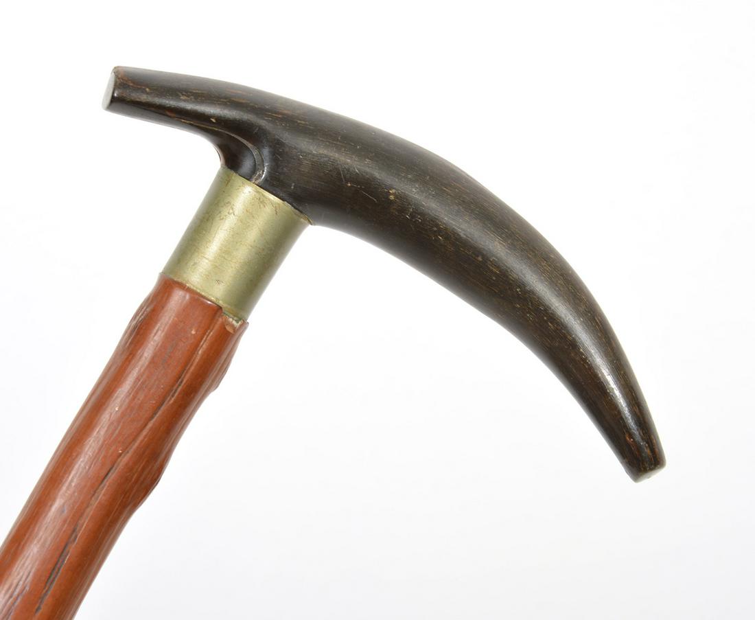 Horn Nickel Silver Handle Walking Stick Cane (1 of 10)