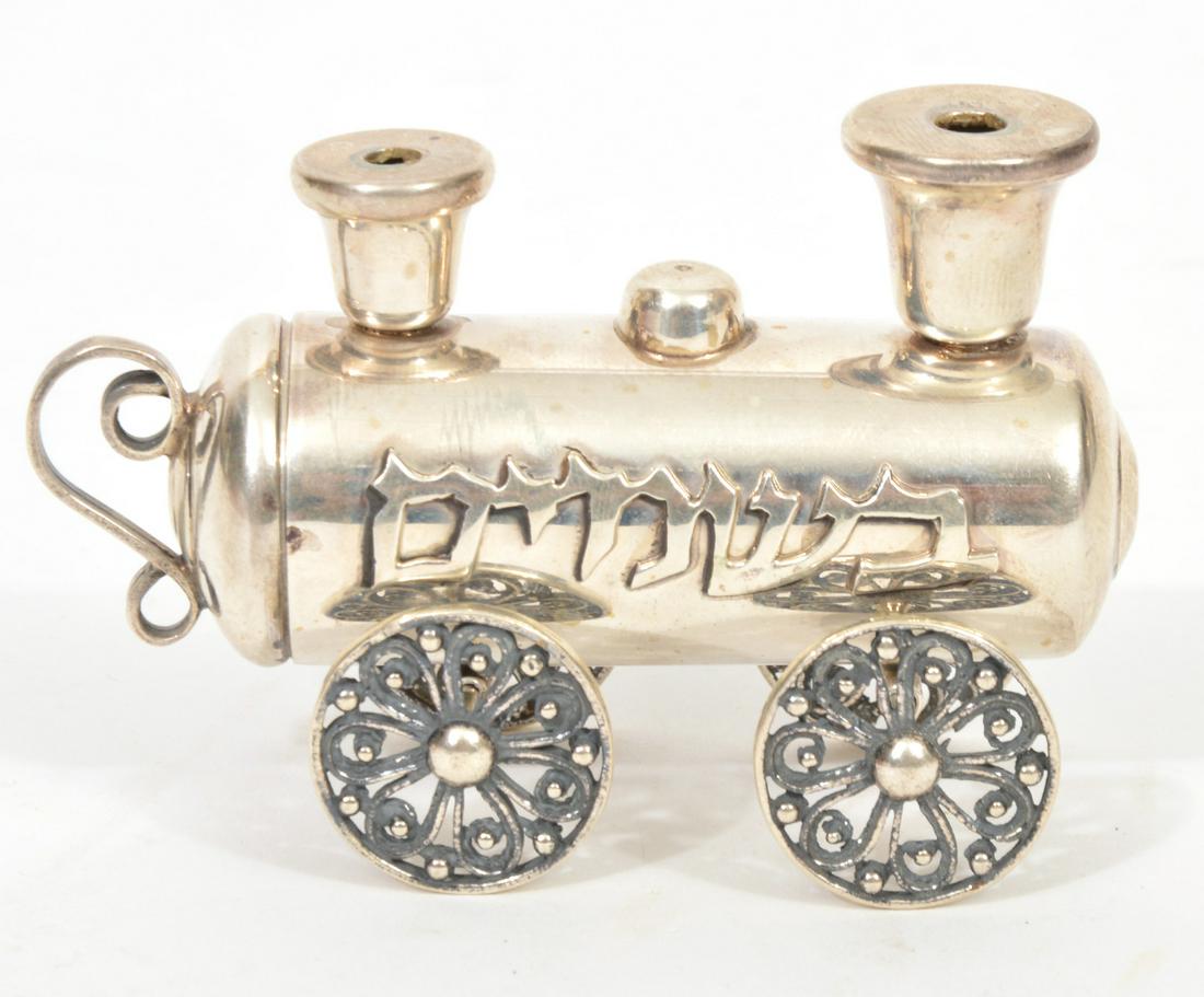 Judaica Sterling Silver Train Besamim Spice Box (1 of 6)