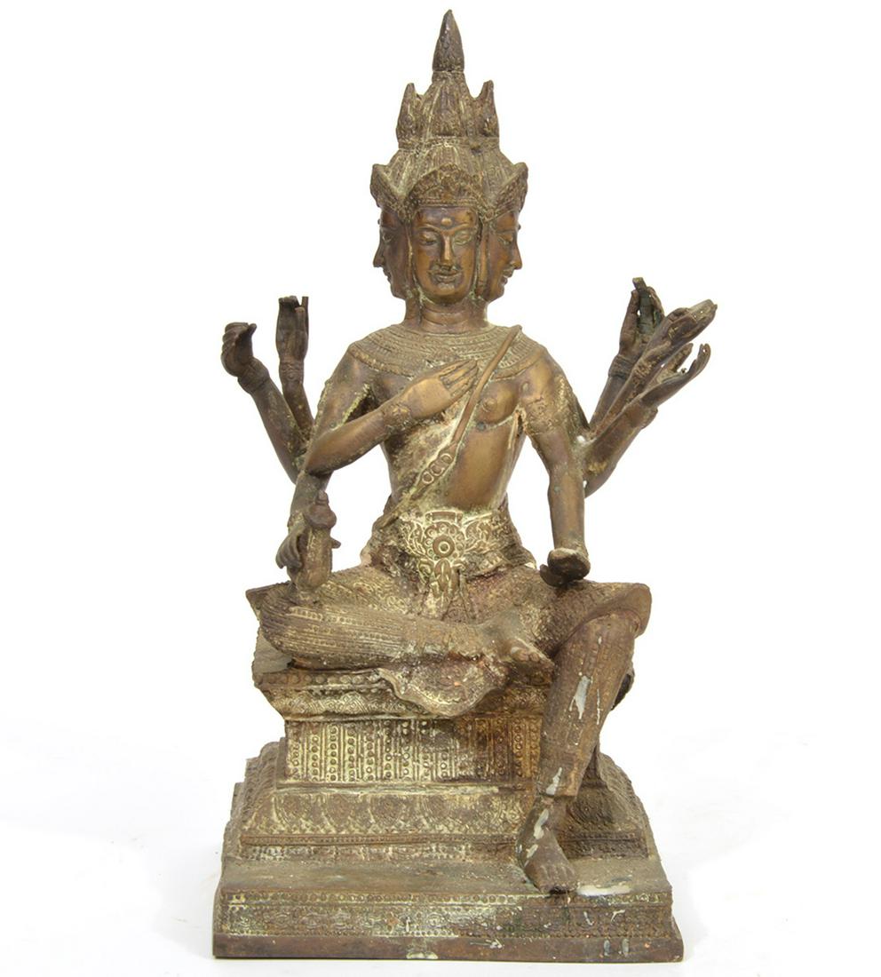 Bronze Guan Yin 4 Head 8 Arm Buddha (1 of 8)
