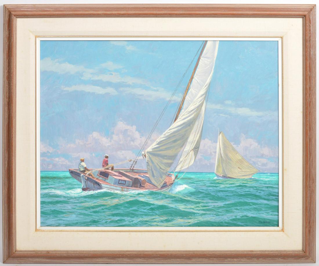 Howard Schafer Original Oil Painting 'Sailboat...' (1 of 8)