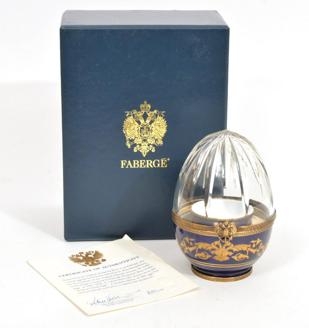 Faberge Cobalt Egg Numbered 130/999 (1 of 7)