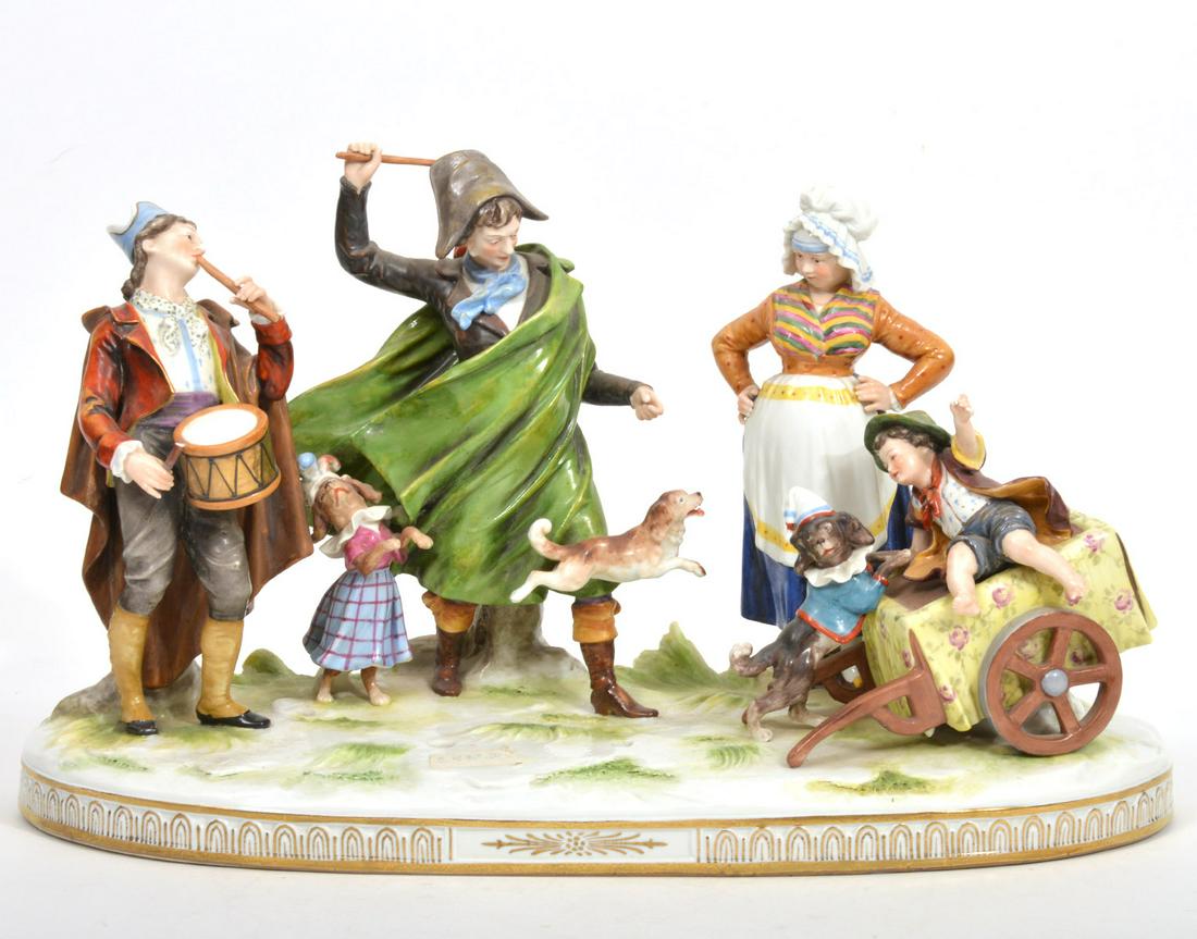 German Porcelain Unmarked Figural Scene (1 of 14)