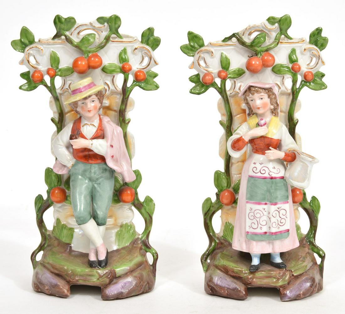 2 German Porcelain Figural Bud Vases (1 of 9)