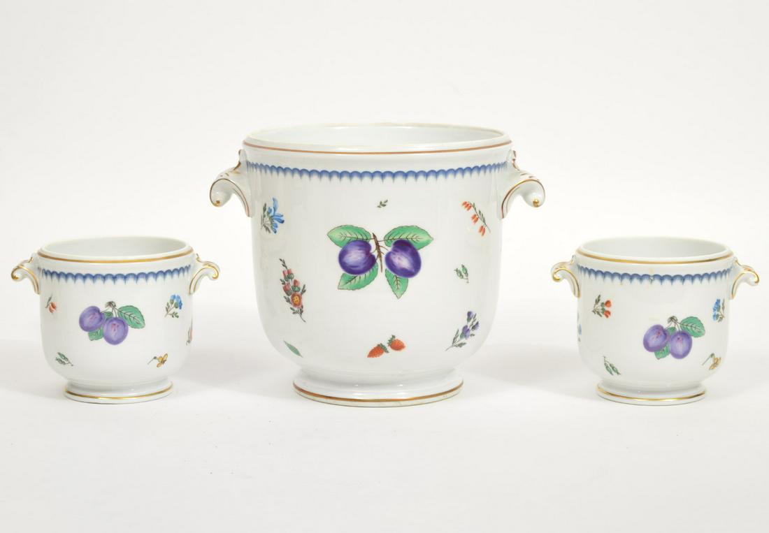 3 Richard Ginori Cache Pots 'Fruits & Flowers' (1 of 10)