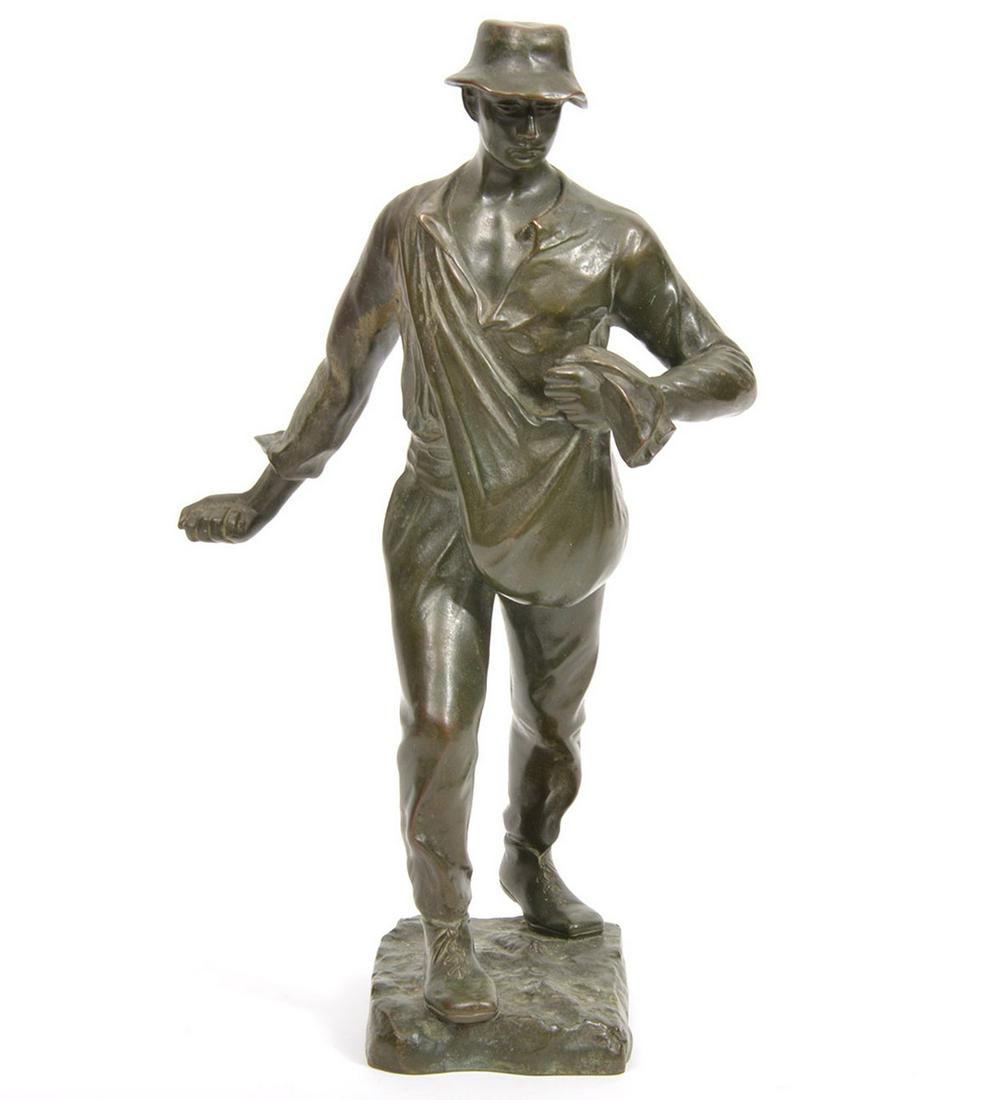 Bronze Figure 'Seed Thrower' Signed 'Beck' (1 of 8)