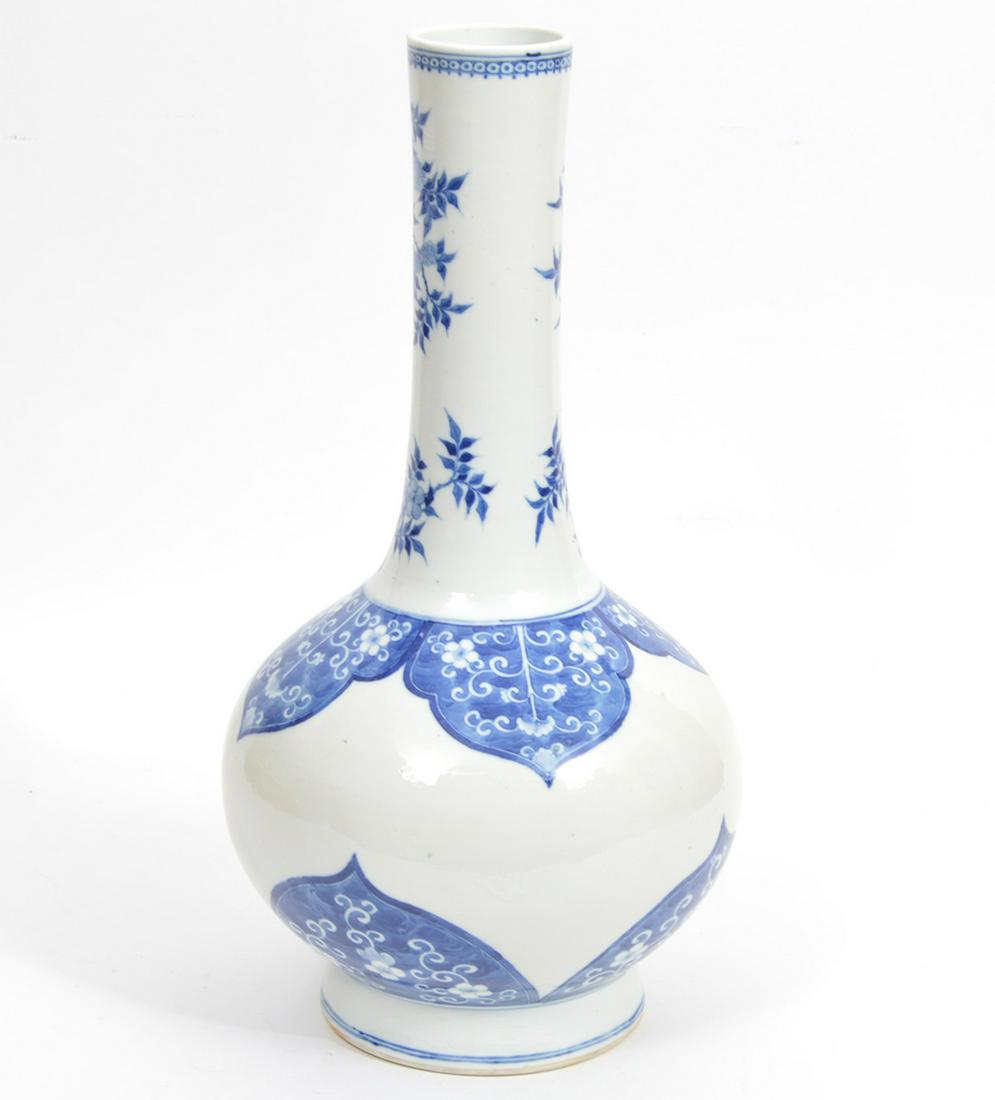 Chinese Blue & White Bottleneck Vase Signed (1 of 15)