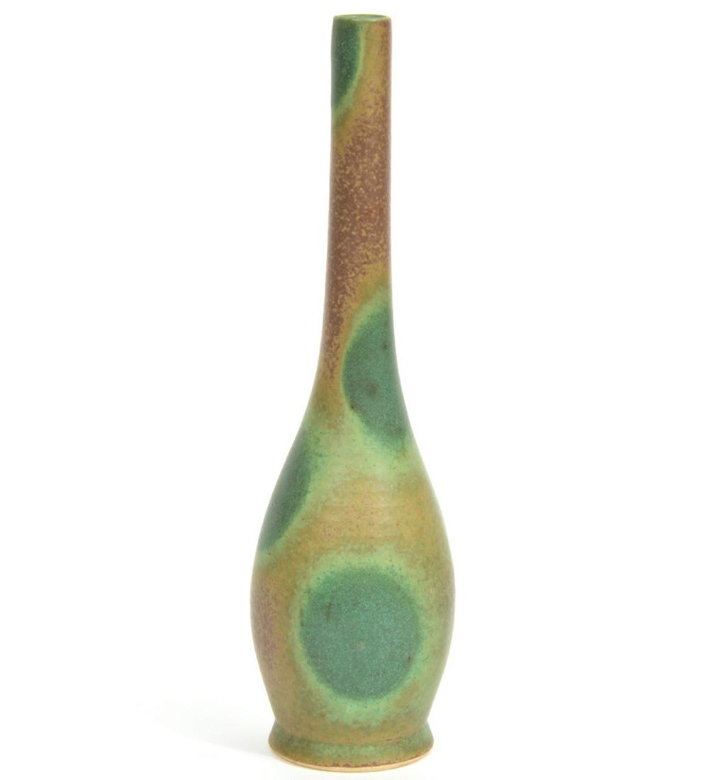 Green Spotted Studio Art Pottery Bud Vase (1 of 8)