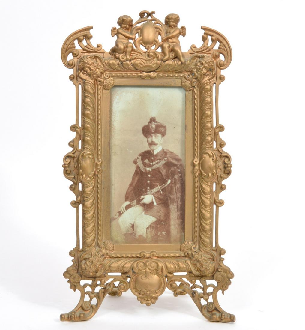 Gilt Easel Back Framed Picture of Romanian Soldier (1 of 10)