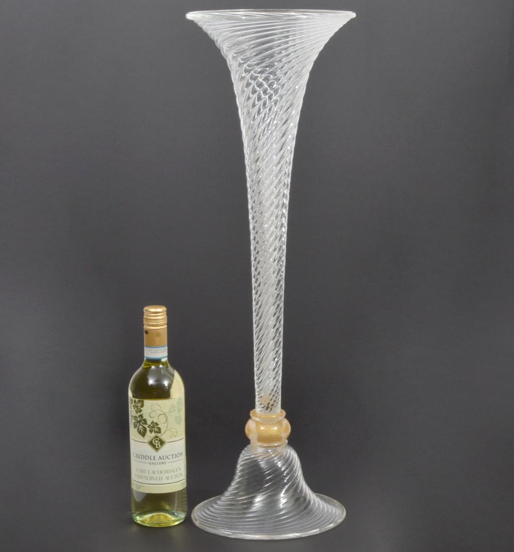Seguso Murano Italian Art Glass Spiral Vase (1 of 4)