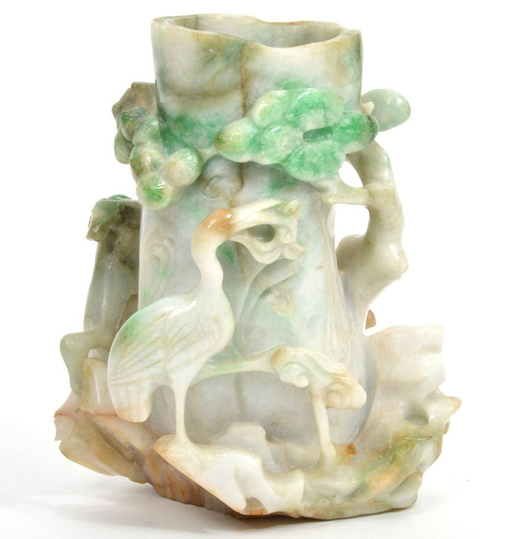 Chinese Hand Carved Jade Brush Holder (1 of 7)