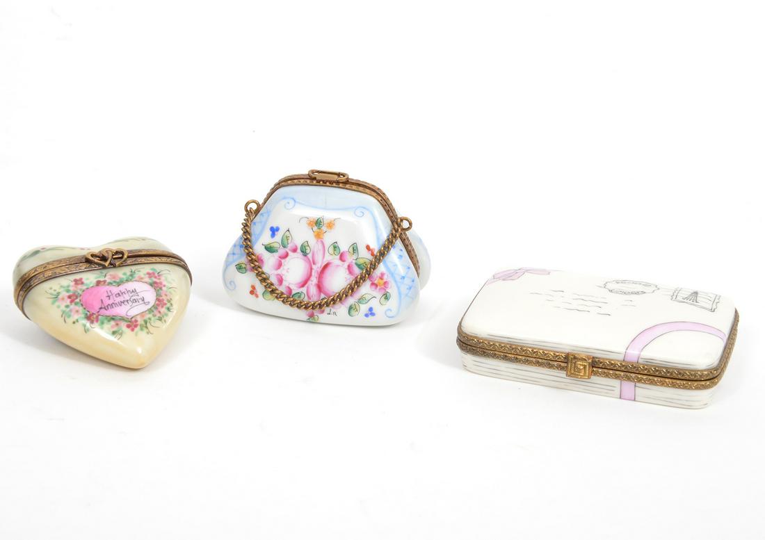 3 Limoges French Porcelain Trinket Boxes (1 of 8)