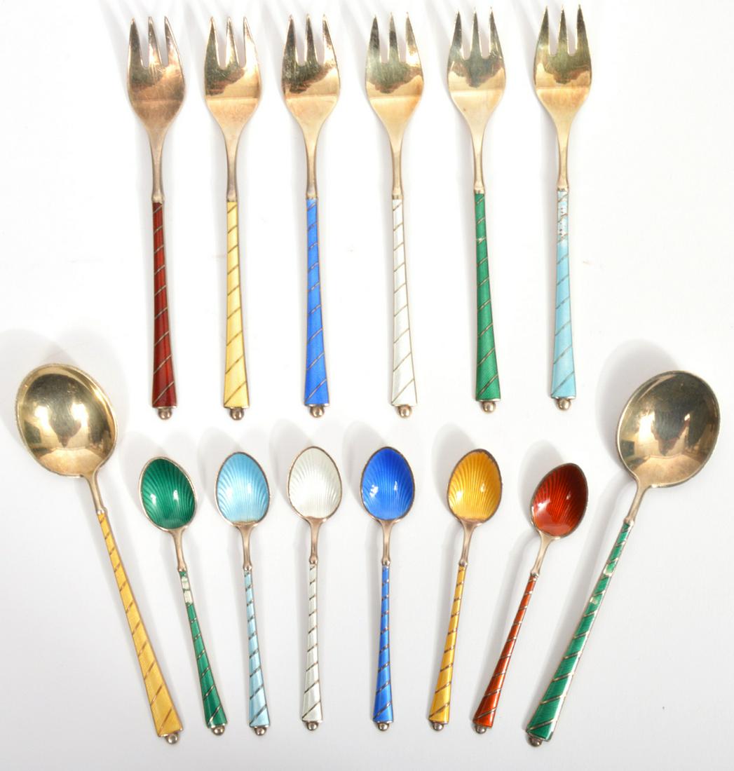 14 PC Ela Denmark Enamel Spoons and Forks (1 of 7)