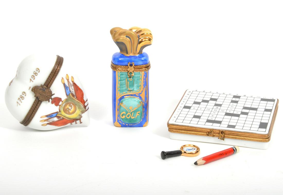 3 Limoges Porcelain Trinket Boxes (1 of 8)