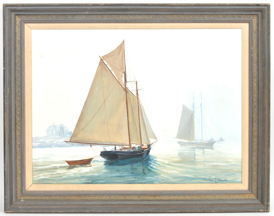 Richard Brooks 'Outward Bound' Oil on Board (1 of 8)