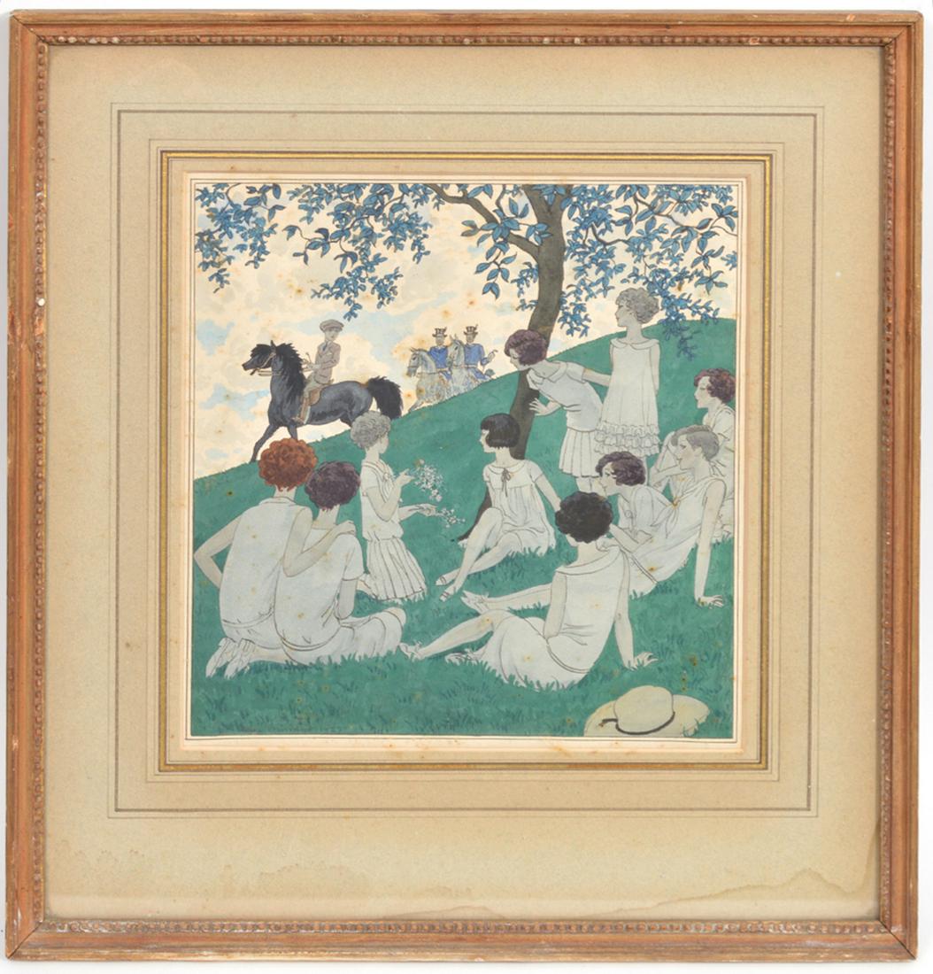 Pierre Brissaud Watercolor City Park Illustration (1 of 5)