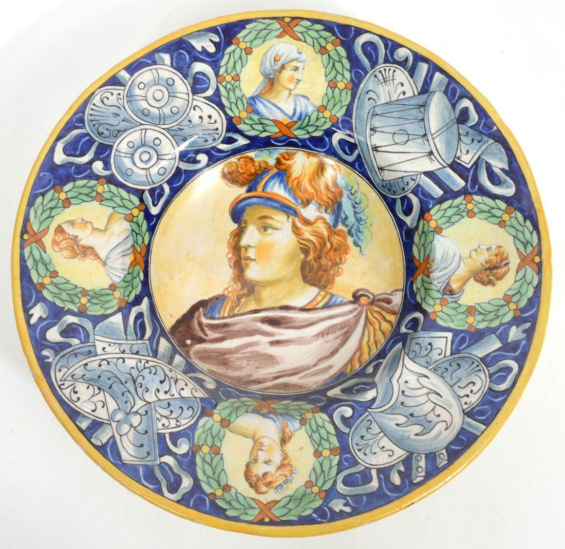 Italian Majolica Large Portrait Dish (1 of 6)