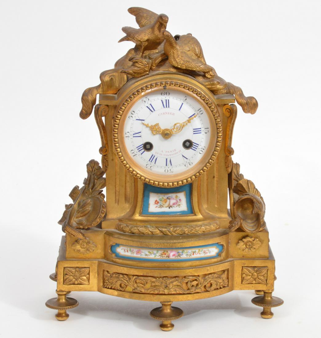 Late 19th C. French Dore Bronze Dove Mantle Clock (1 of 10)