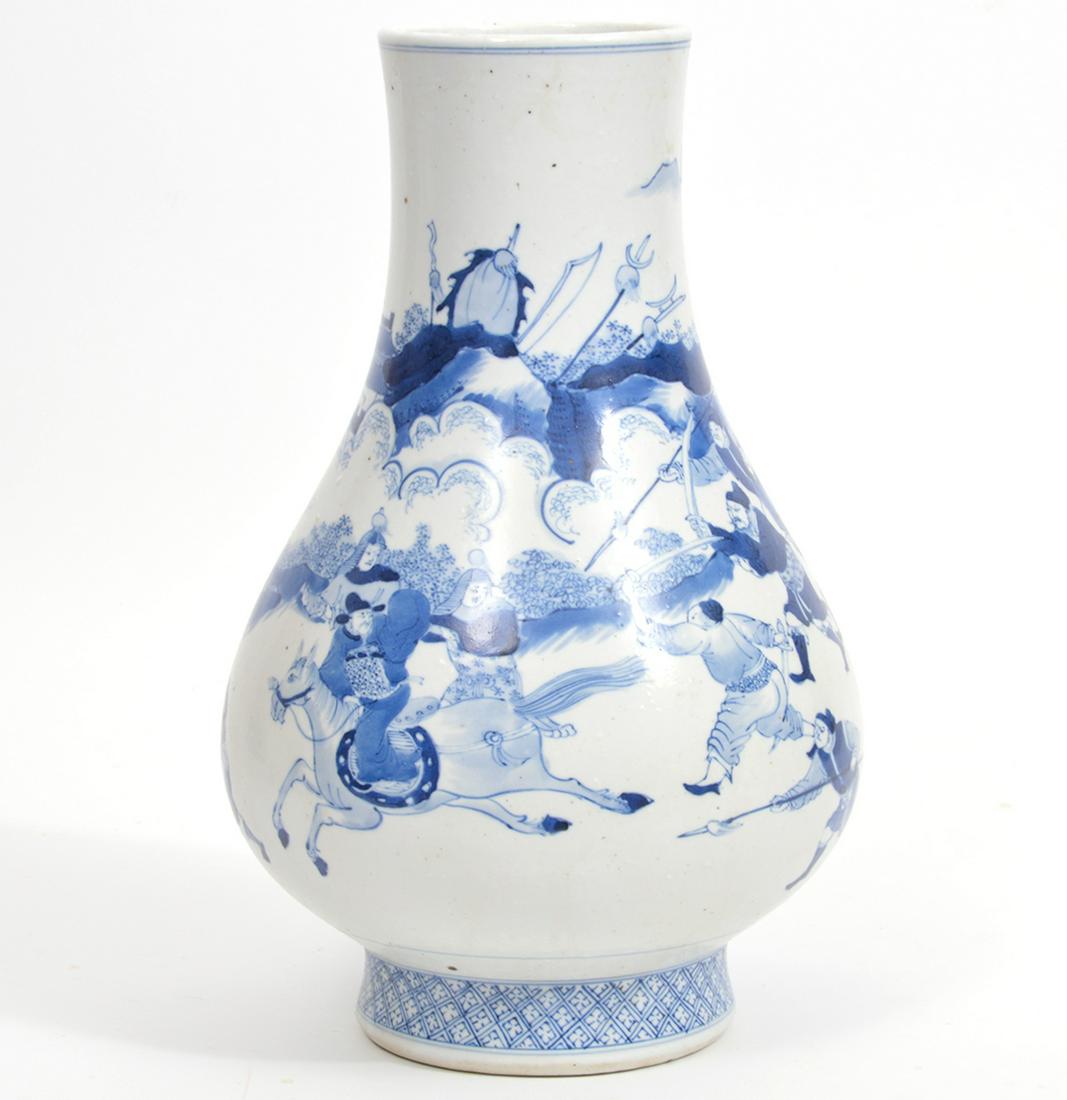 Chinese Blue & White Vase Warrior Scenes (1 of 12)