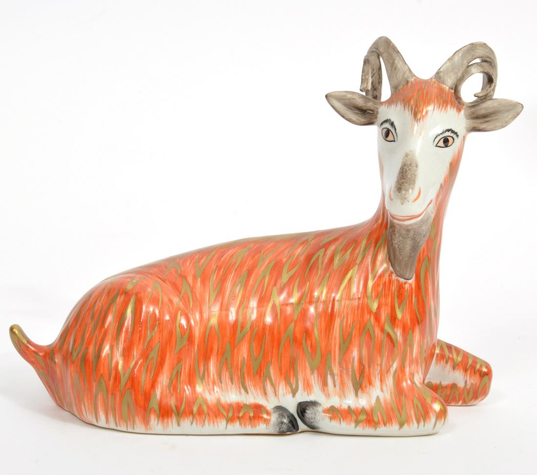 Mottahedeh Design Italian Ceramic Recumbent Ram (1 of 7)