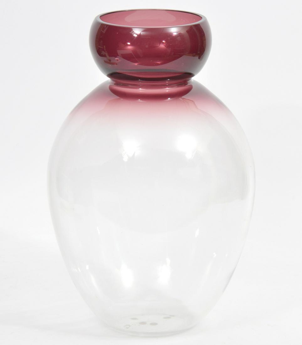 Large Barbini Murano Amethyst to Clear Vase (1 of 5)