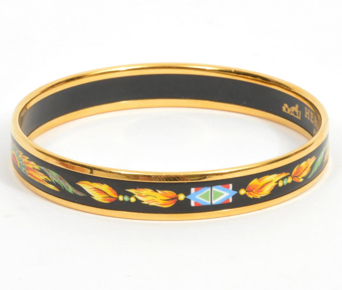 Hermes 'Brazil' Enamel Bangle Bracelet (1 of 7)