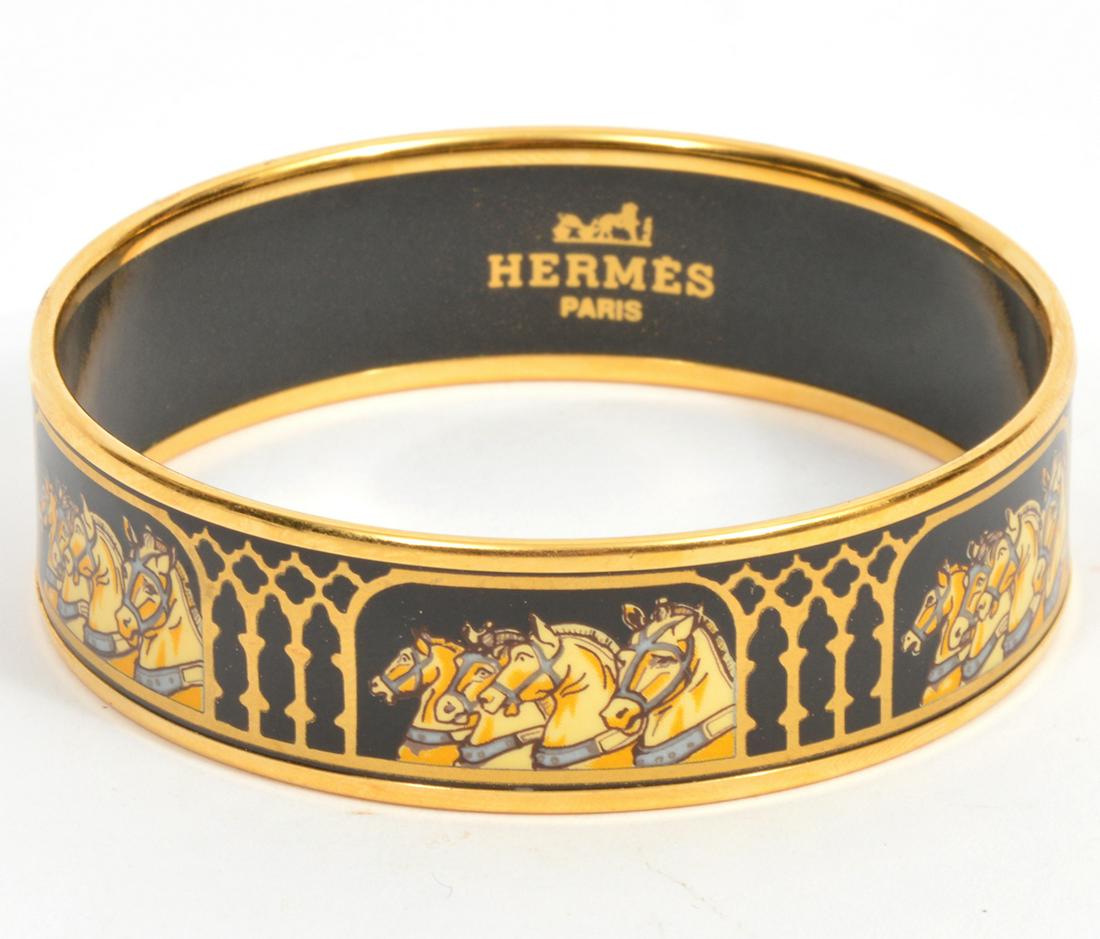 Hermes Paris 'Equestrian' Motif Bangle Bracelet (1 of 6)