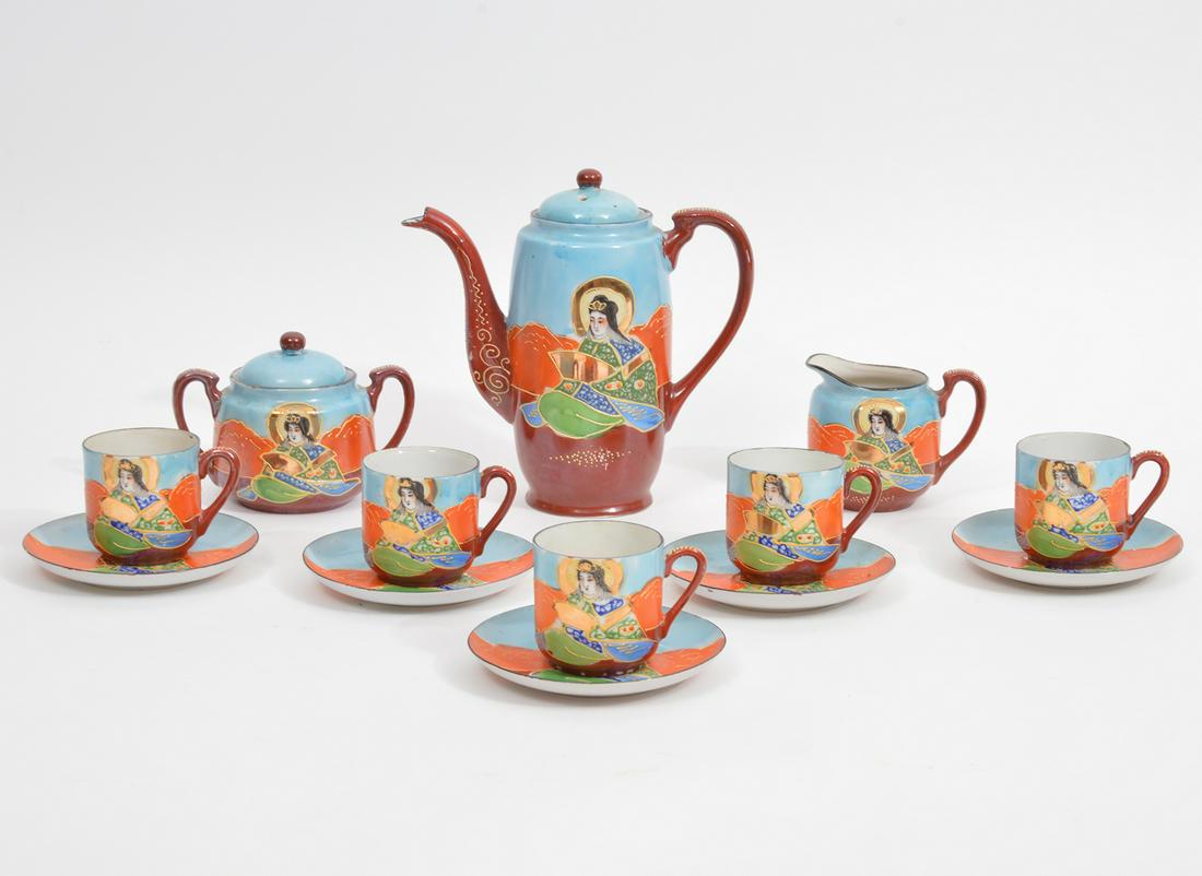 13Pc Japanese Moriage Coffee Tea Set (1 of 10)