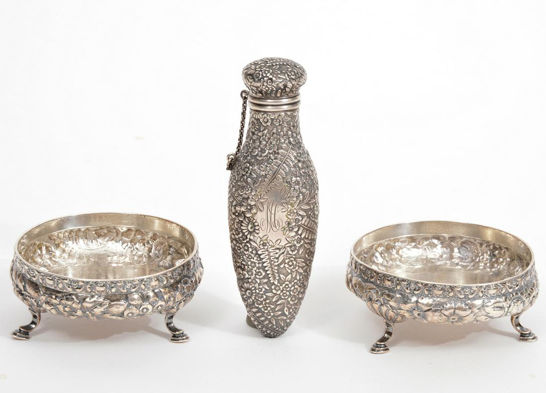 Tiffany & Co Sterling Perfume Bottle & Two Dishes (1 of 13)