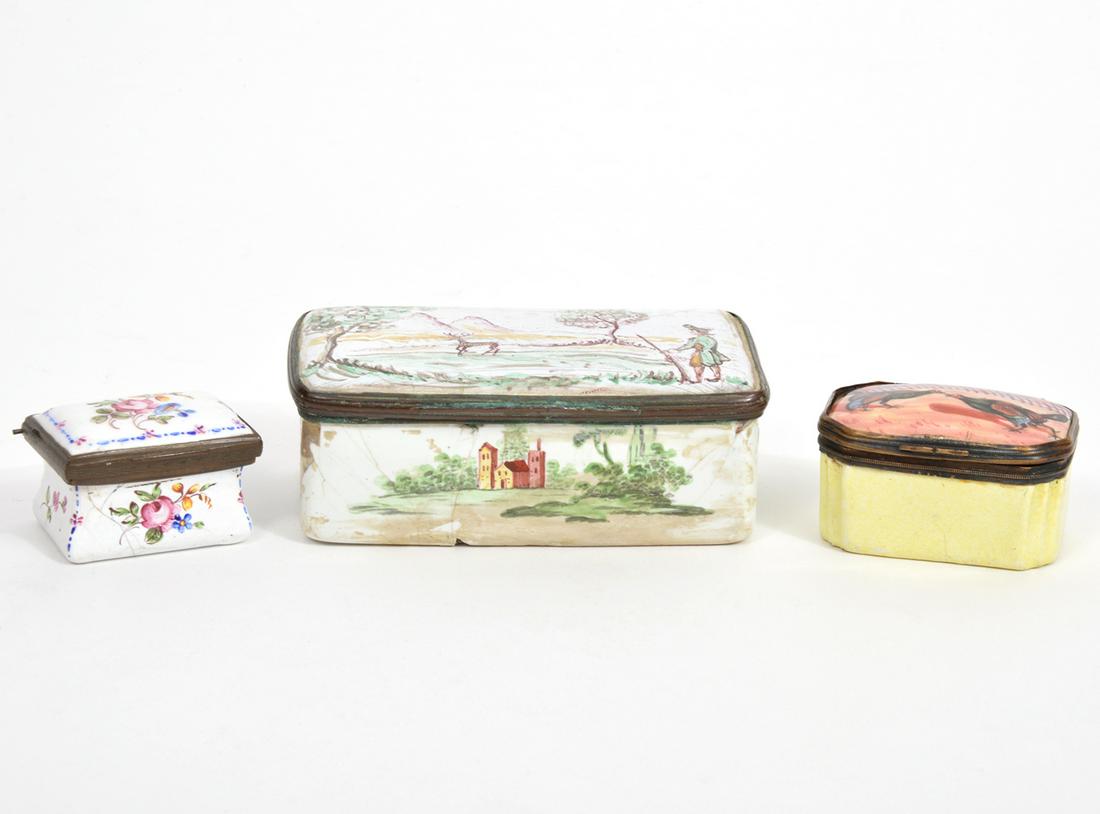 Three Battersea Enamel Trinket Boxes (1 of 12)