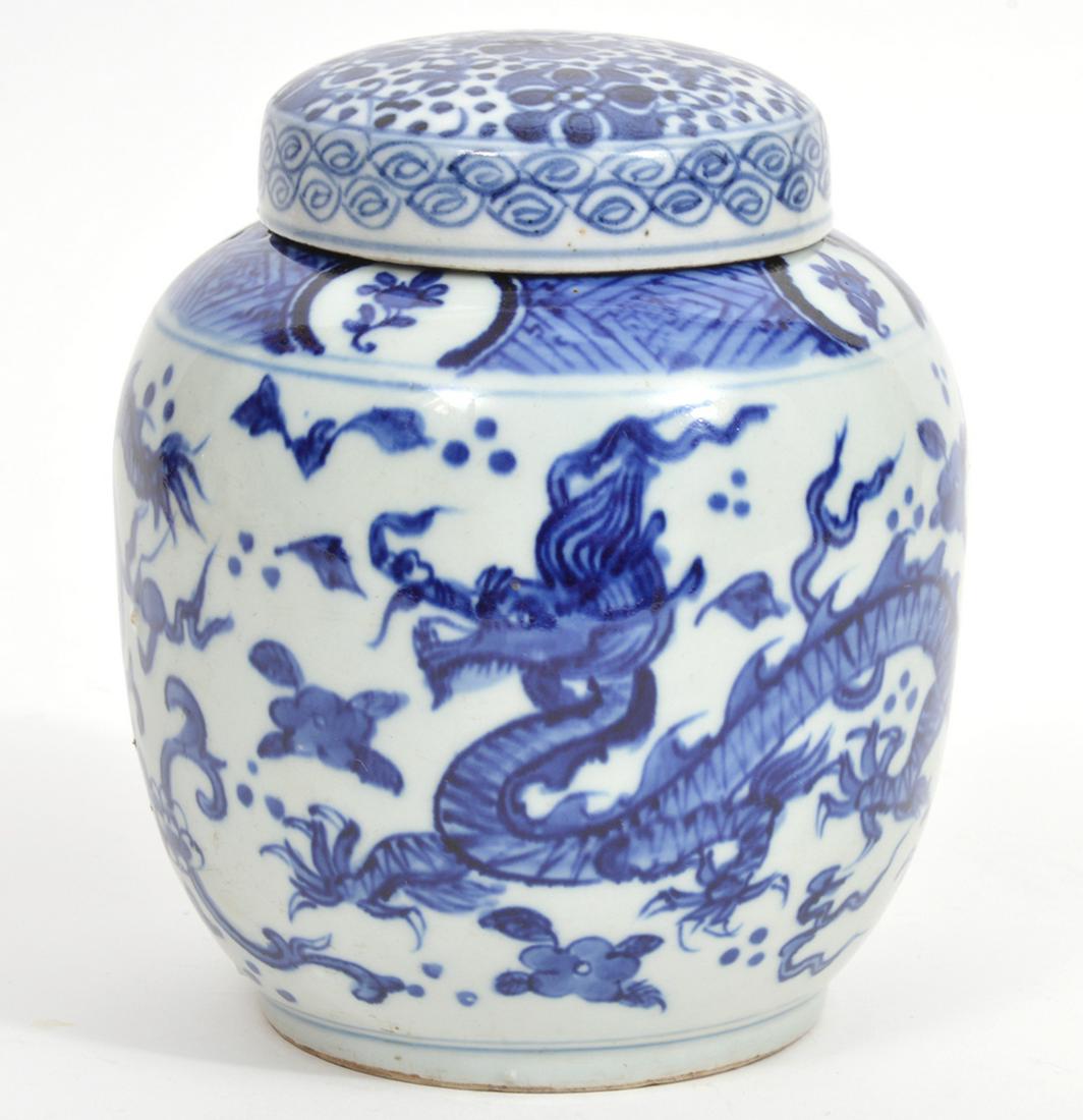 Chinese Blue & White Dragon Ginger Jar (1 of 9)