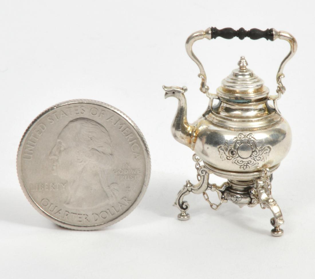 Miniature Sterling Obadiah Fisher Kettle on Stand (1 of 5)