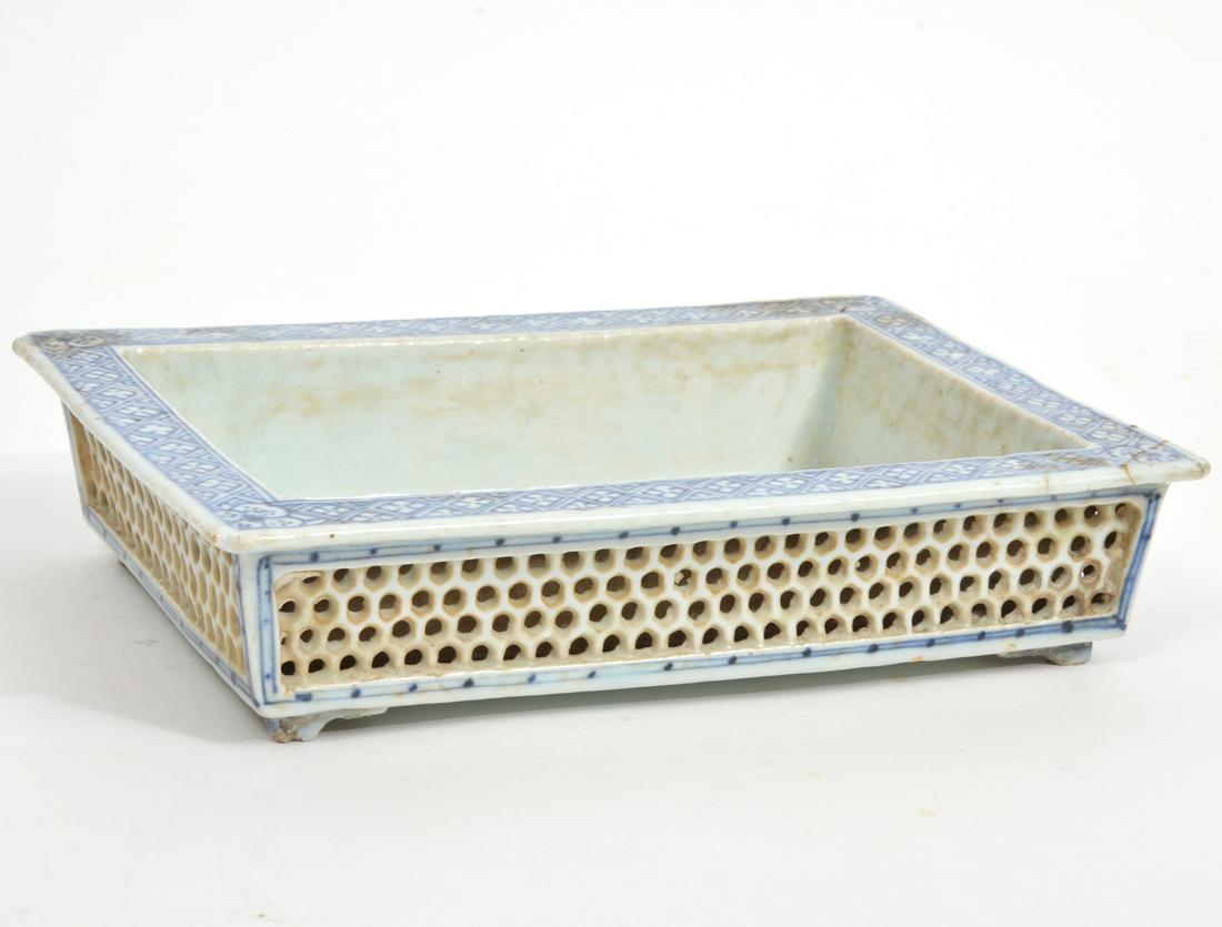 Chinese Blue White Porcelain Openwork Planter (1 of 7)