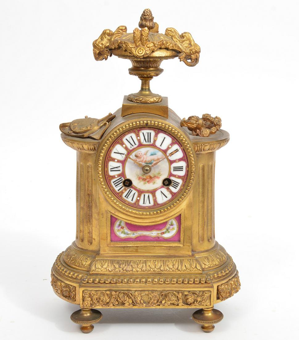 Late 19th C. French Dore Bronze Roman Face Clock (1 of 13)