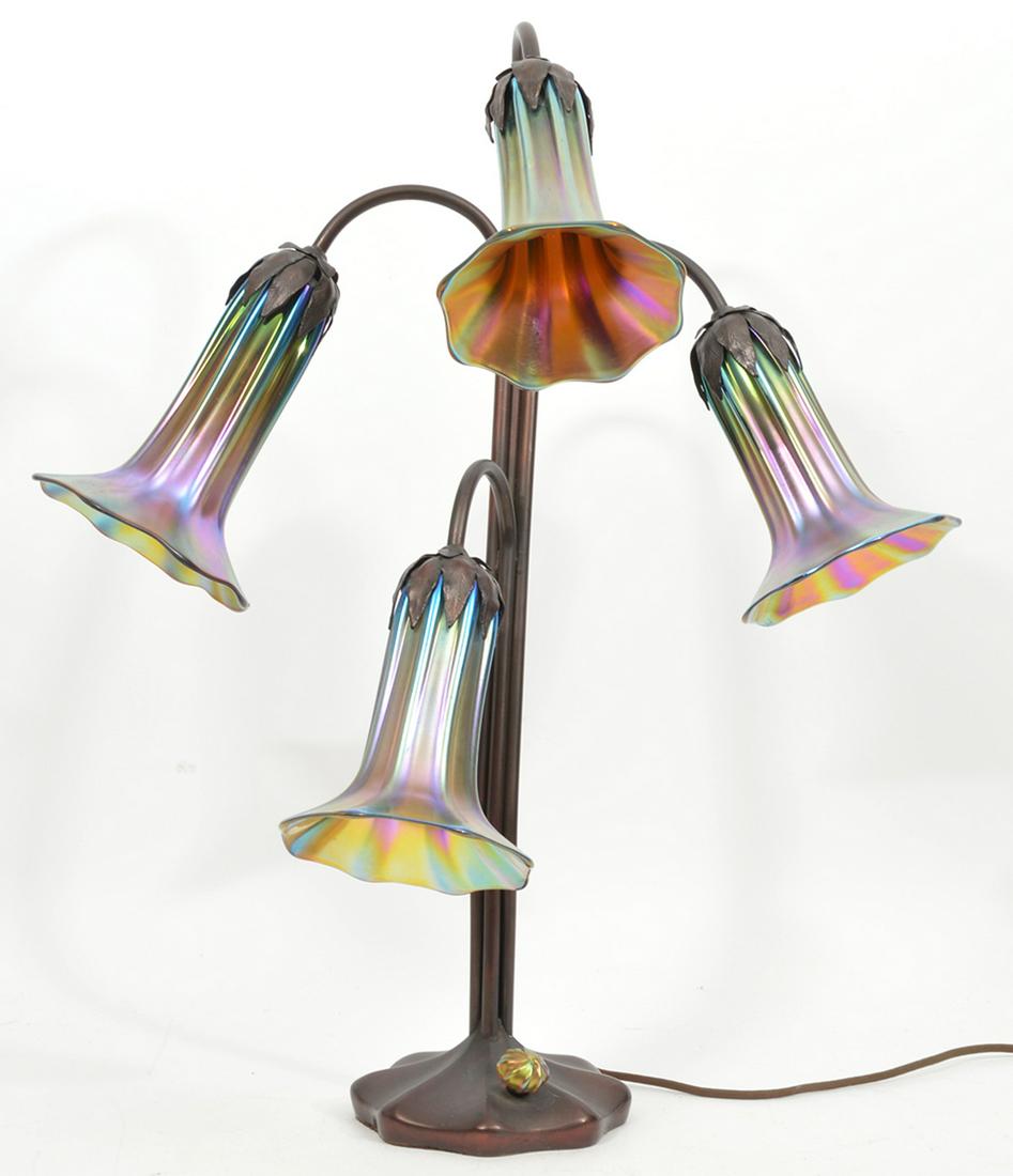 John Cook Studios 4 Light Art Glass Lamp (1 of 10)