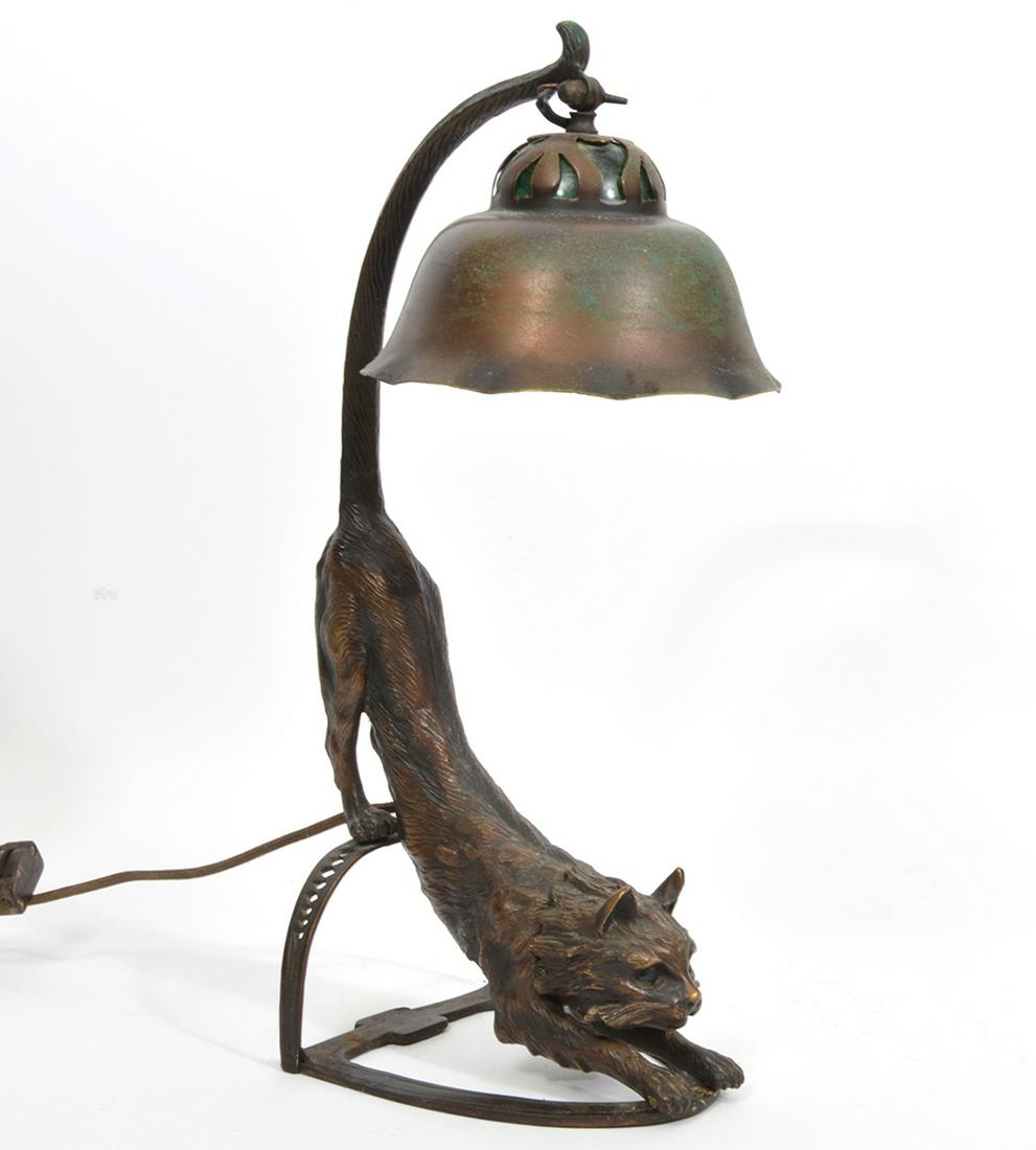 Antique 2024 cat lamp
