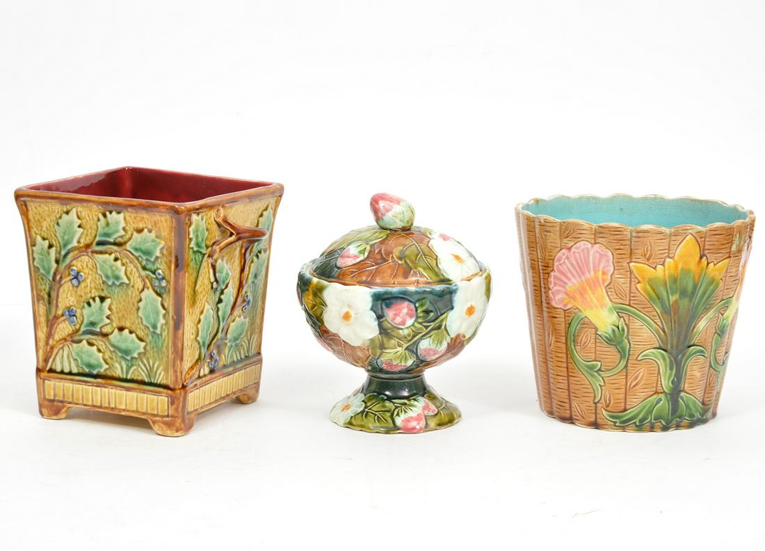3 Pcs. Majolica Pottery (1 of 17)