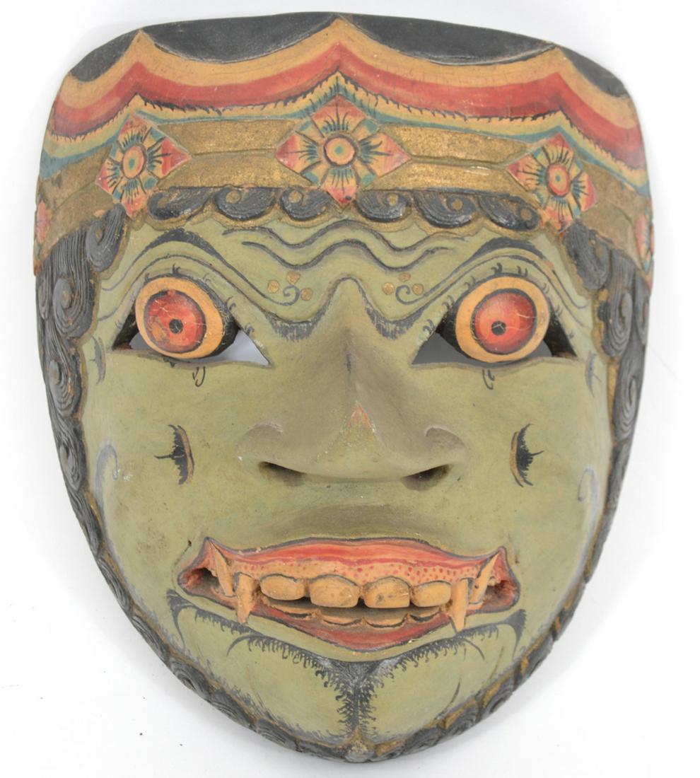 Javanese Theater Green Devil Wood Mask (1 of 5)