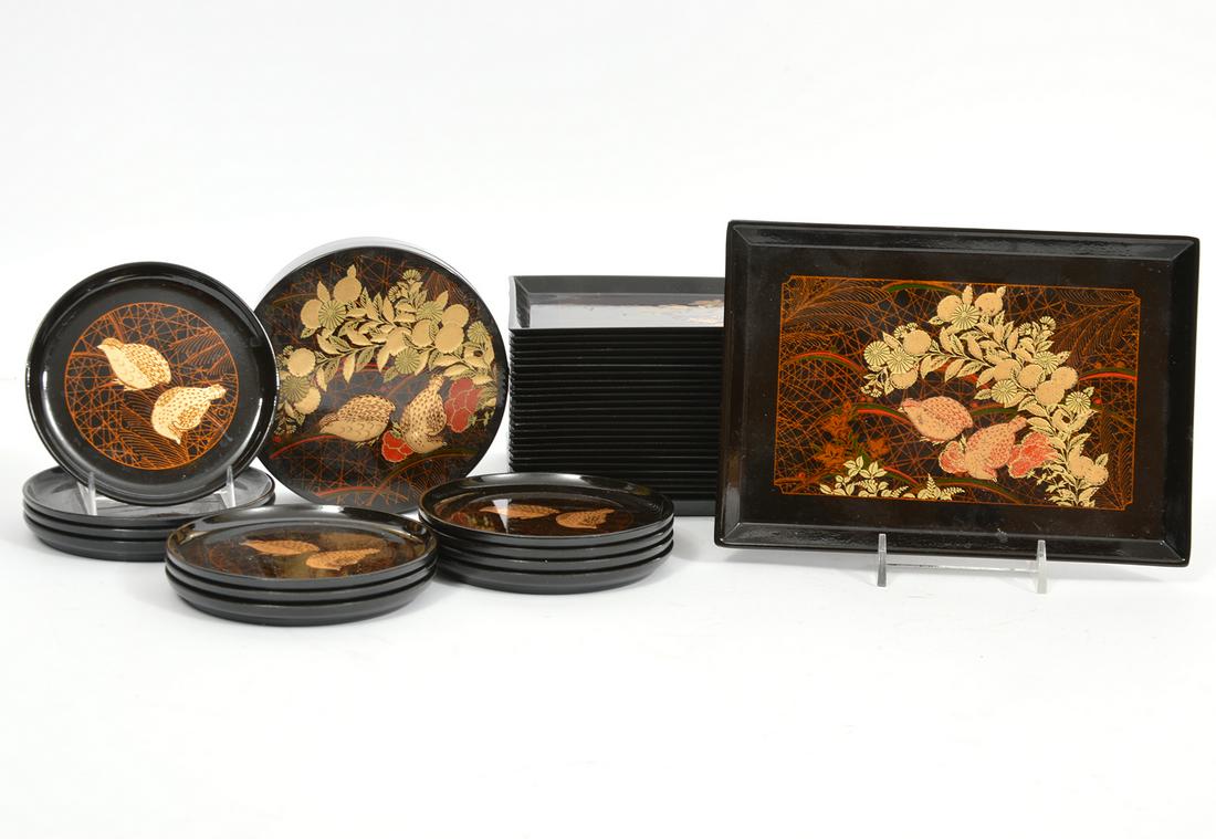 37 Pcs. Otagiri Japanese Lacquerware (1 of 8)
