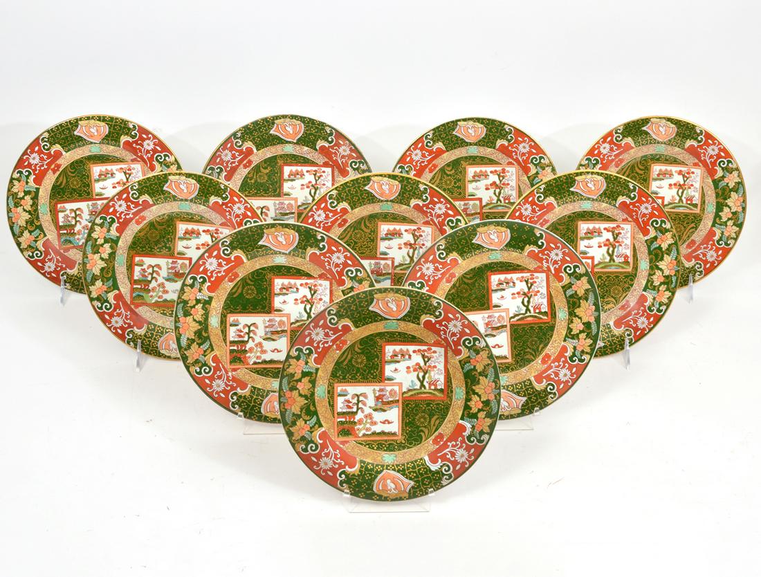 10 Dieu Et Mon Droit Imari China Plates (1 of 10)