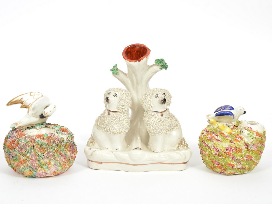 3 Pcs. Staffordshire Porcelain Desk Accessories (1 of 10)