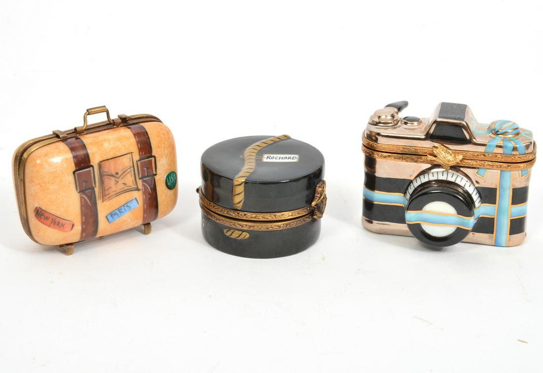 3 Travel Theme Limoges Porcelain Boxes (1 of 9)