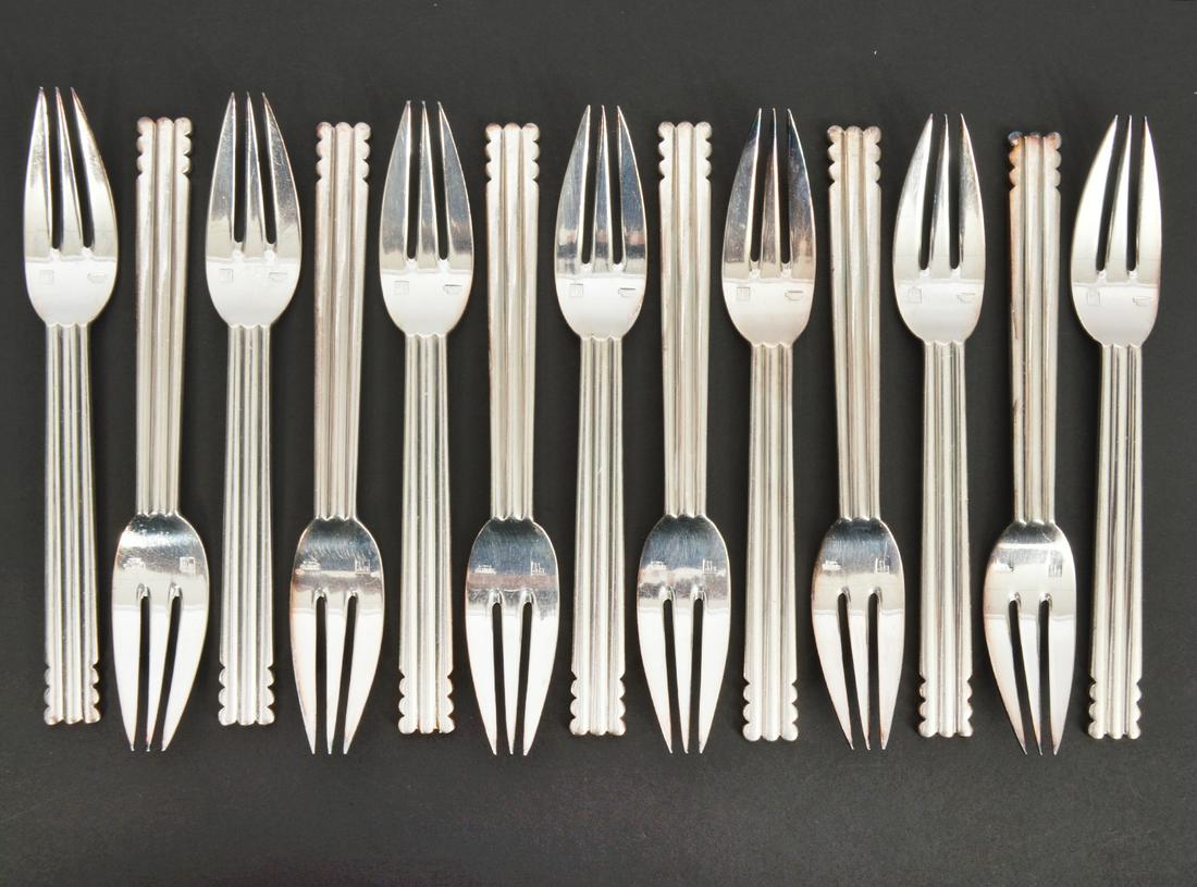 Puiforcat 'Nantes' Silverplate 13Pc Dessert Forks (1 of 5)