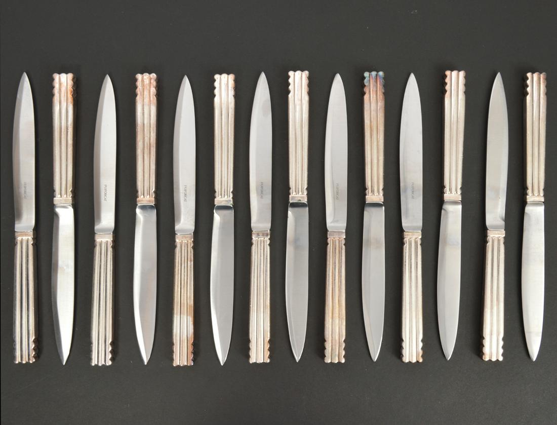 14 Puiforcat 'Nantes' Silverplate Dinner Knives (1 of 6)